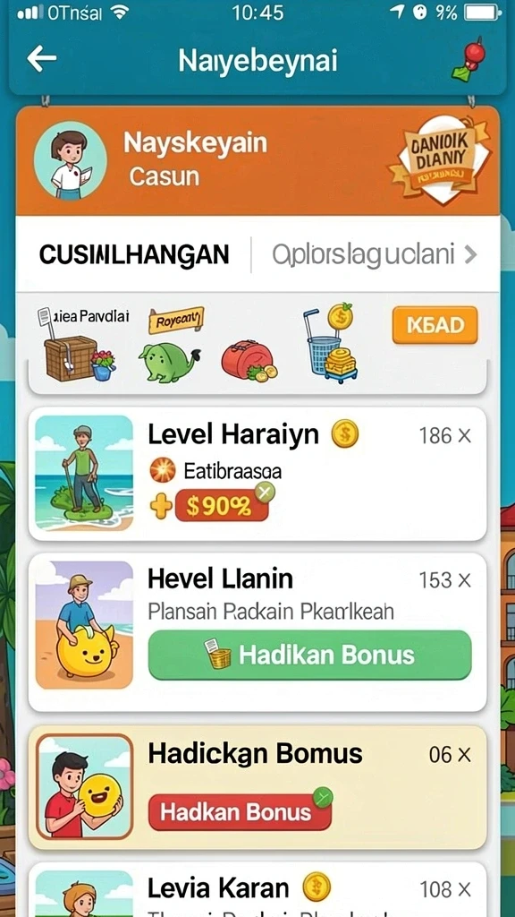 678luck - Tampilan awal aplikasi yang menarik dan mudah dipahami.