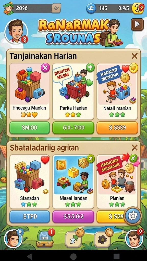 k3k3 - Mode permainan yang bervariasi untuk semua level.