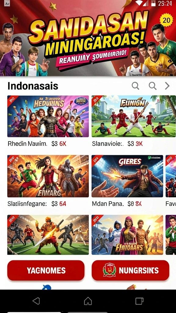 zoro77 - Tampilan menu utama yang menarik.